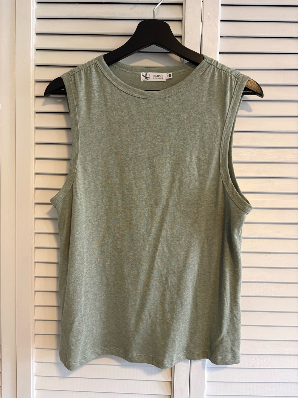 Carve Designs Larisa Cotton Hemp Tank Top- small sage green
